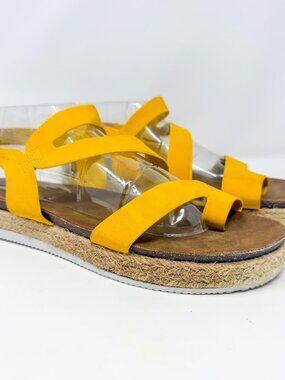 Patrizia By Spring Step Kalissa Platform Sandal Yellow Women's 9.5/10 EU41 Ankle